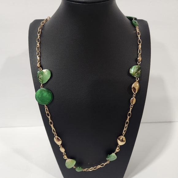 NWT Gold Tone Semi-Precious Necklace - Picture 2 of 4